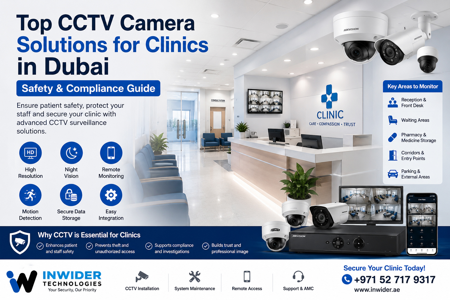 A clinic CCTV system is not just about security—it is about building trust, ensuring safety, and maintaining operational control. With the right camera types, proper placement, and compliance awareness, clinics in Dubai can significantly improve both patient safety and business protection. Investing in a professional CCTV solution today helps prevent risks tomorrow.
